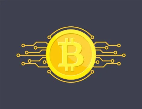 Crypto currency bitcoin. Stock Illustration