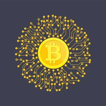 Crypto currency bitcoin. Stock Illustration