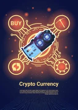 Crypto Currency Bitcoin Microchip Banner With Copy Space Digital Web Money Co 스톡 일러스트