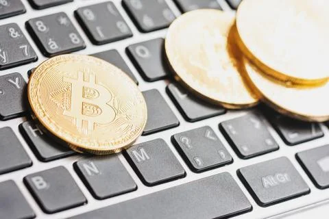 Crypto currency bitcoin Stock Photos