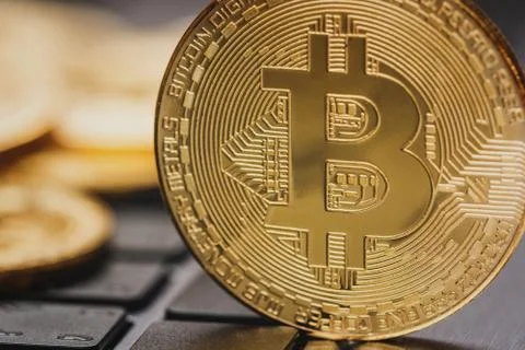 Crypto currency bitcoin Stock Photos