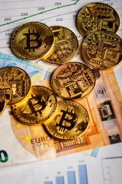 Crypto currency Bitcoin Foto stock