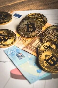 Crypto currency Bitcoin Stock Photos