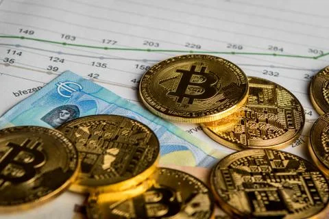 Crypto currency Bitcoin Foto stock