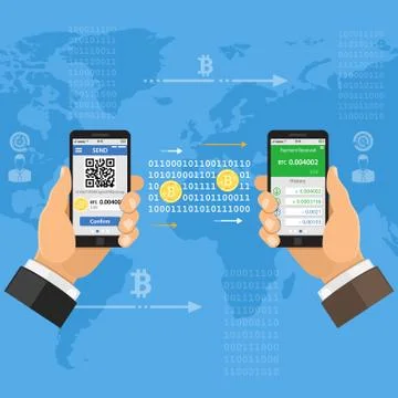 Crypto currency bitcoin technology concept Stock Illustration