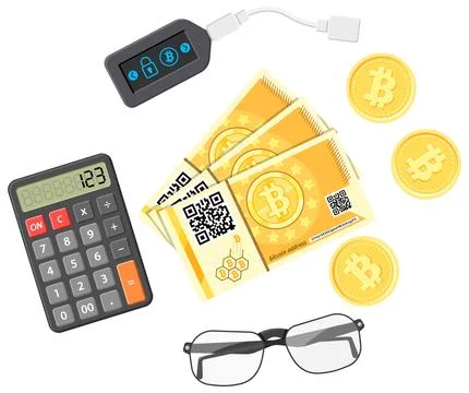 Crypto currency bitcoin technology concept Stock Illustration