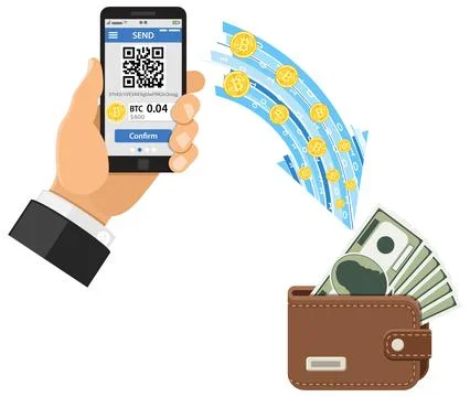 Crypto currency bitcoin technology concept Stock Illustration
