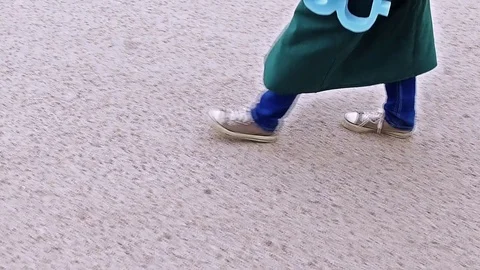 Crypto currency. Bitcoin is in your hands. Girl schoolgirl and backpack. Stock Footage 83771450