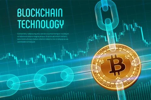 Crypto currency. Block chain. Bitcoin Cash. 3D isometric Physical golden Bitc Illustrazione stock