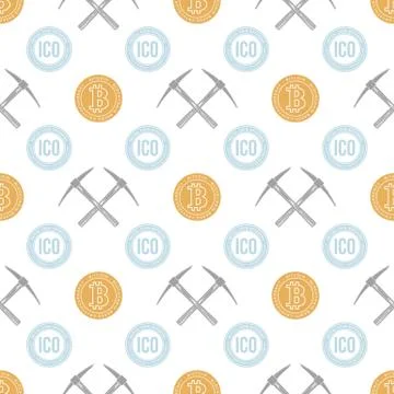 Crypto currency blockchain seamless pattern. Stock Illustration
