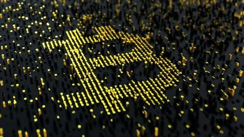 Crypto currency concept. BTC. Bitcoin. Digital money. Stock Footage 247911940