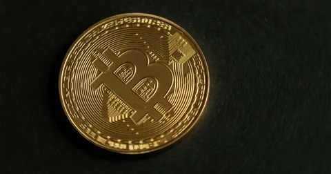 Crypto currency Gold Bitcoin - BTC - Bit Coin. Macro shots crypto currency Vídeo Stock 79036019