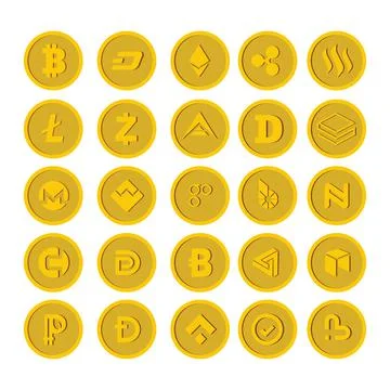 Crypto currency icon, flat style Stock Illustration