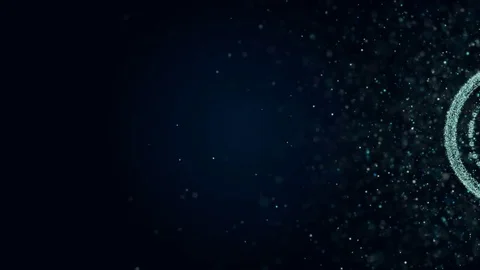 Crypto currency Litecoin of luminous particles. Background 3d Stock Footage 83910319