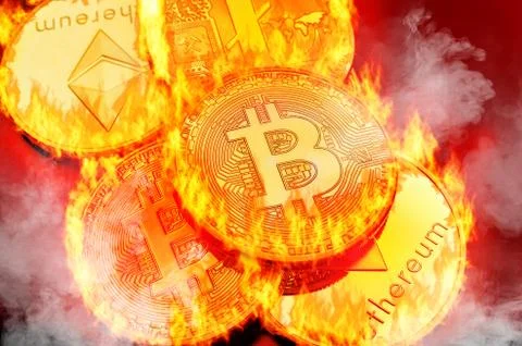 Crypto-currency market crash Stock Photos
