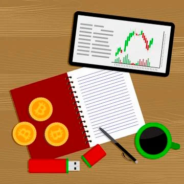 Crypto currency market Stock Illustration