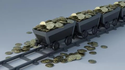 Crypto Currency Mining 스톡 일러스트