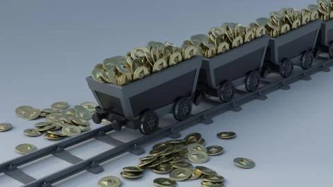 Crypto Currency Mining Illustrazione stock