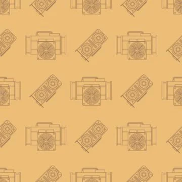Crypto currency mining seamless pattern. Stock Illustration