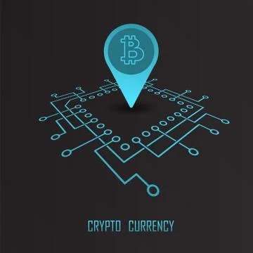 Crypto currency monetary financial vector Stock Illustration