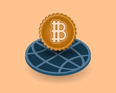 Crypto currency monetary financial vector Stock Illustration