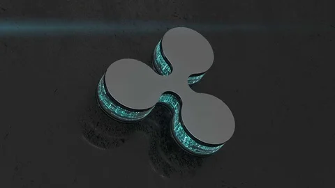 Crypto currency Ripple glows and rotates Stock Footage 84290241
