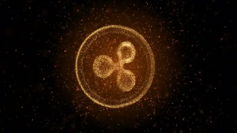 Crypto currency Ripple of luminous particles. Background 3d Stock Footage 83829184