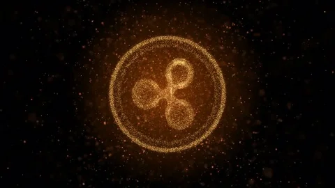 Crypto currency Ripple of luminous particles. Background 3d Stock Footage 83829417