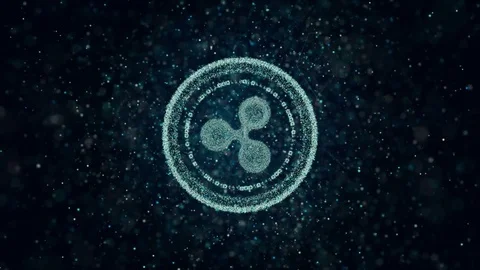 Crypto currency Ripple of luminous particles. Background 3d Stock Footage 83851966