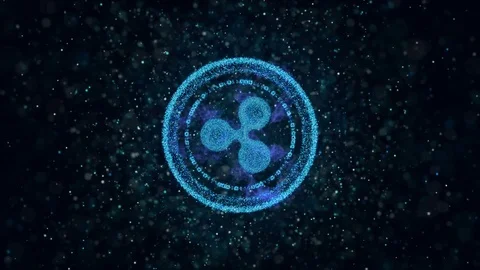 Crypto currency Ripple of luminous particles. Background 3d Stock Footage 83910367