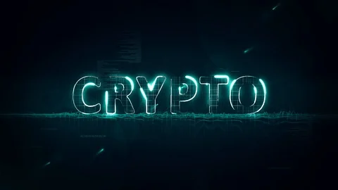 Crypto currency text on blue Background Stock Footage 107680405