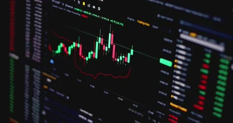 Crypto currency. Trading on the crypto exchange Stock Footage 172126855