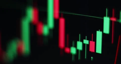 Crypto currency. Trading on the crypto exchange. Candles Bitcoin Stock Footage 182297772