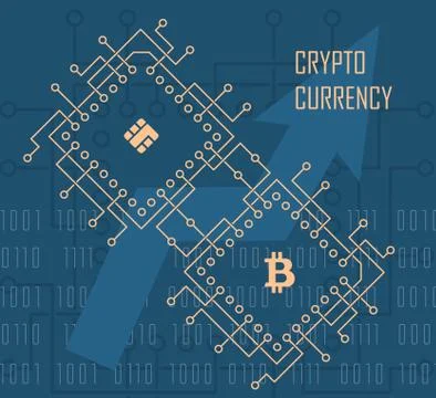 Crypto currency vector background Stock Illustration