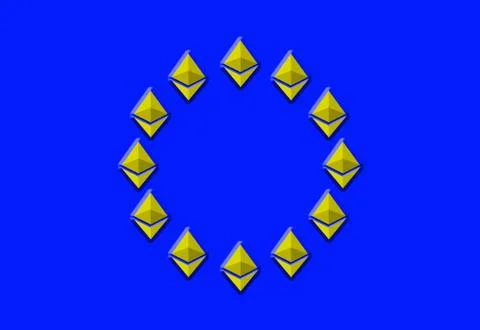 Crypto currency virtual Ethereum. Stock Illustration