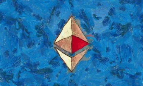 Crypto currency virtual Ethereum,background. Stock Illustration