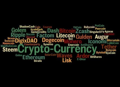 Crypto-Currency, word cloud concept Stock Illustration