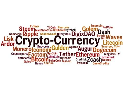 Crypto-Currency, word cloud concept Stock Illustration