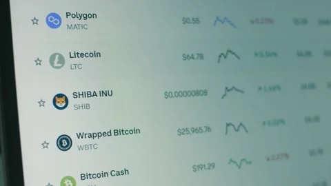Crypto data on a computer screen. Cryptocurrency concept. Market pricing Stock Footage 250077440