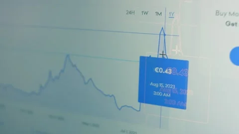 Crypto data on a computer screen. Cryptocurrency concept. Market pricing Stock Footage 250090045