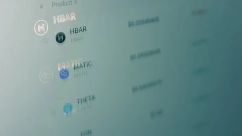 Crypto data on a computer screen. Cryptocurrency concept. Market pricing for Stock Footage 250097006