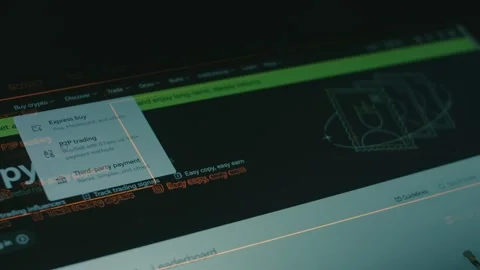 Crypto data on computer screen. Cryptocurrency market study. Cryptocurrency Stock Footage 250106041