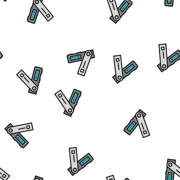 Crypto digital device vector seamless pattern Stock Illustration