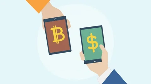 Crypto to Dollar Exchange Stock Footage 301162796