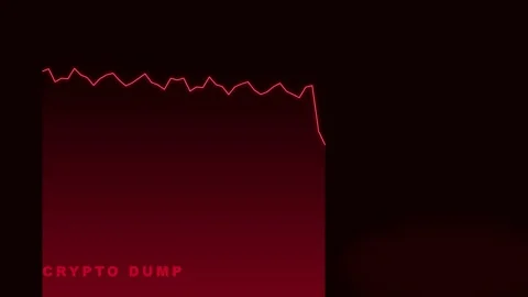 Crypto Dump Text Overlay - Red Digital Currency Crash Concept Stock Footage 335474062