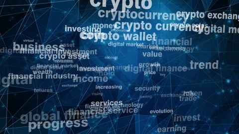 Crypto exchange and connected lines investing in crypto currency, altcoin Stock Footage 271324274