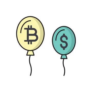Crypto flat color icon Illustration
