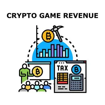 Crypto game revenue generating digital earnings planning Stock Illustration