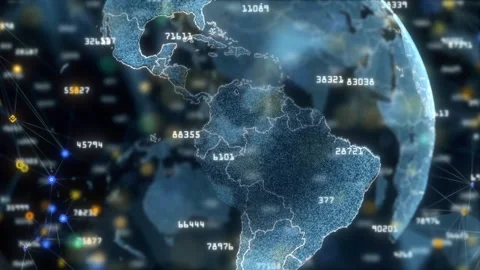 Crypto Globe Structure Stock Footage 182919054
