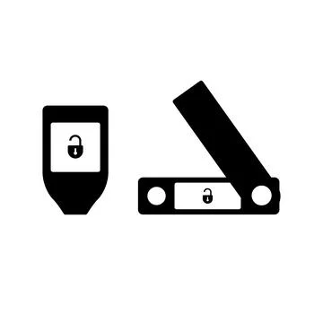 Crypto Hardware Wallet Black and White Icon Design Element on Isolated Whit.. イラスト素材